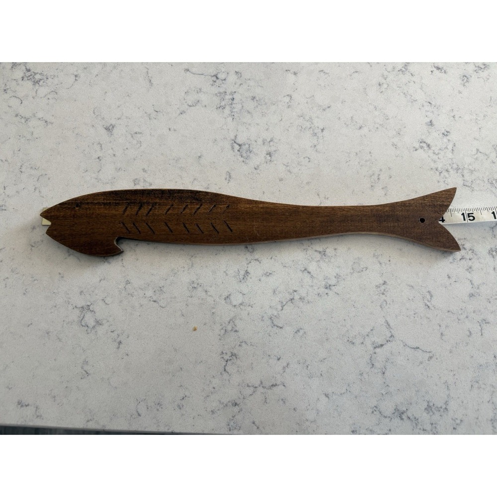 VTG Wood‎ Fish Oven Rack Push Pull Tool Kitchen Utensil Nautical Lake Cape Cod
